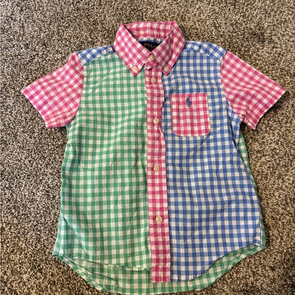 Ralph Lauren Kids Pink, Green, and Blue Checkered Shirt - Picture 1 of 3
